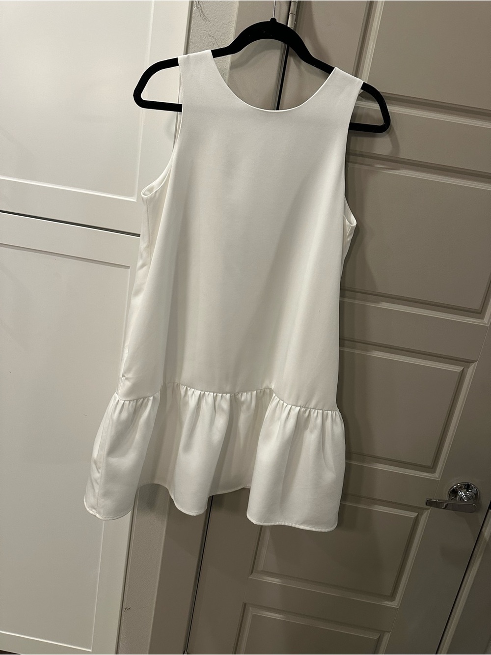 TCEC White Sleeveless Ruffle-Hem Casual Dress for Kids